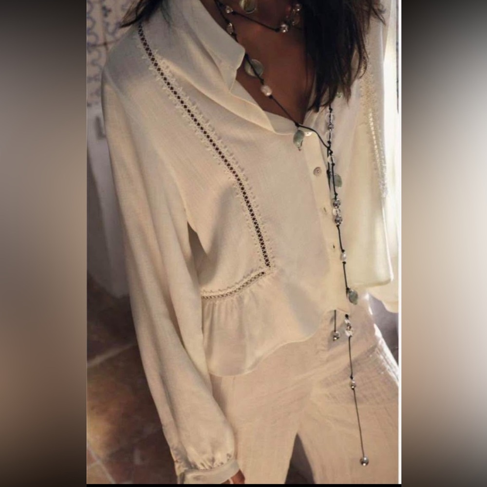 Zara Cream Women's Blouse size M